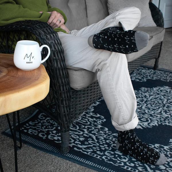 Pavilion Gift Company Mr. Right 15.5 Oz Mug And Sock Set