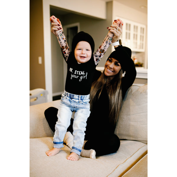 Pavilion Gift Company Mr. Steal 6-12 Months Biker Tat Tee Bodysuit