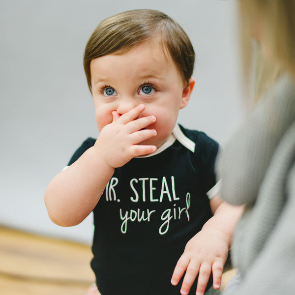 Pavilion Gift Company Mr. Steal 6-12 Months Black Bodysuit