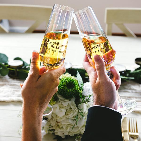 Pavilion Gift Company Mrs. 8 Oz. Glass Toasting Flute