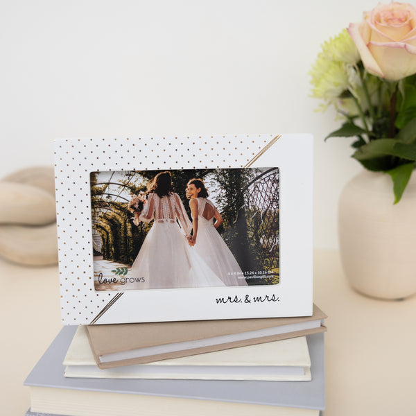 Pavilion Gift Company Mrs. & Mrs. 7.5" X 5.5" MDF Frame (Holds 6" X 4" Photo)