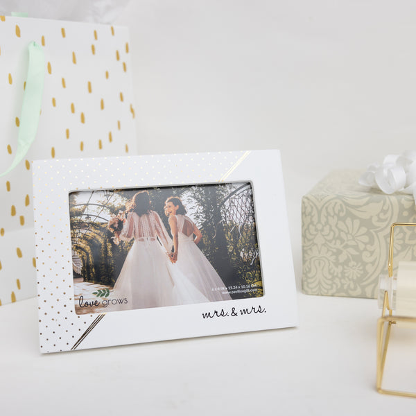 Pavilion Gift Company Mrs. & Mrs. 7.5" X 5.5" MDF Frame (Holds 6" X 4" Photo)