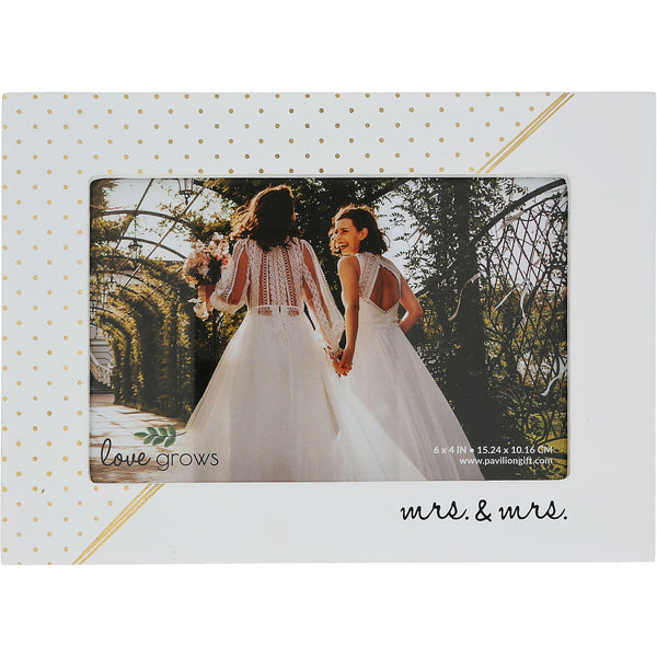 pavilion gift company Mrs. & Mrs. 7.5" x 5.5" MDF Frame (Holds 6" x 4" Photo)