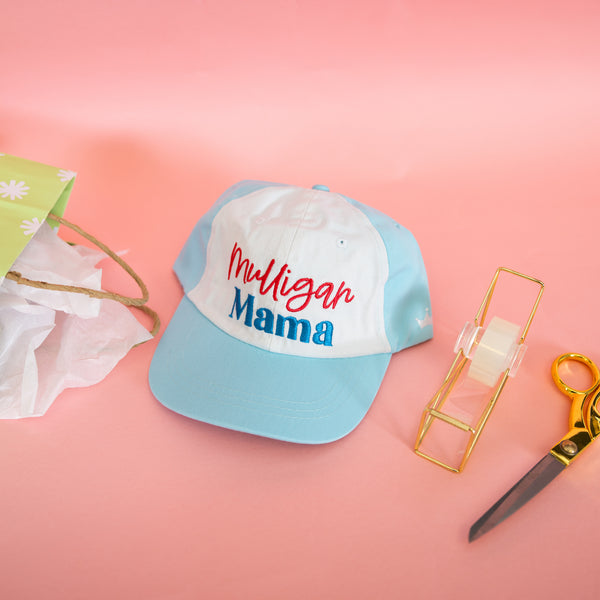 Pavilion Gift Company Mulligan Mama Light Teal With White Adjustable Hat