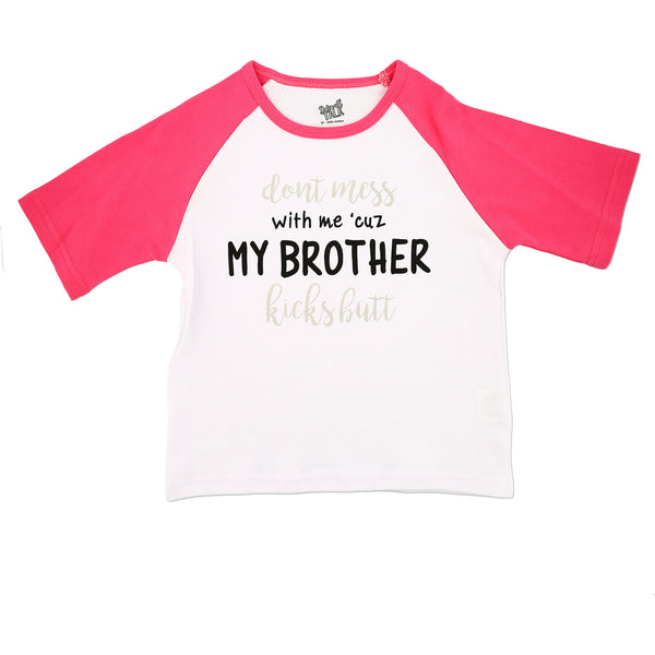 pavilion gift company My Brother 2T 3/4 Length Pink Sleeve Shirt