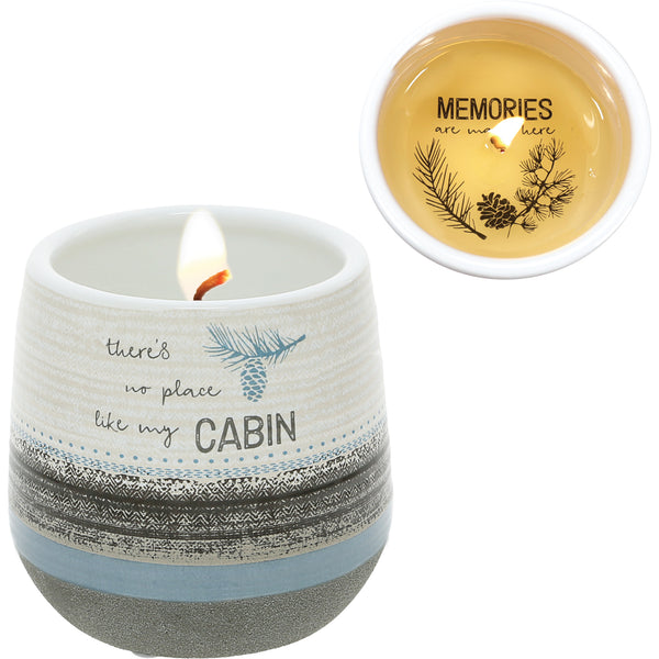 pavilion gift company My Cabin 11 oz - 100% Soy Wax Reveal Candle Scent: Tranquility
