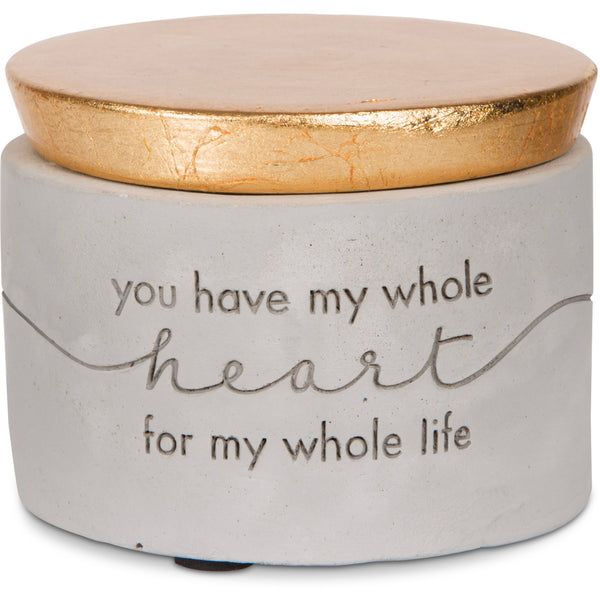 pavilion gift company My Heart 3" x 2.25" Cement Keepsake Box