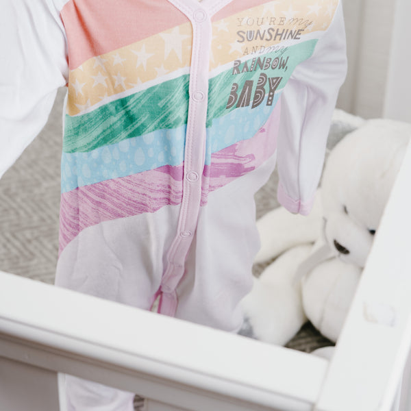 Pavilion Gift Company My Sunshine 0-6 Months Pink Trimmed Sleeper