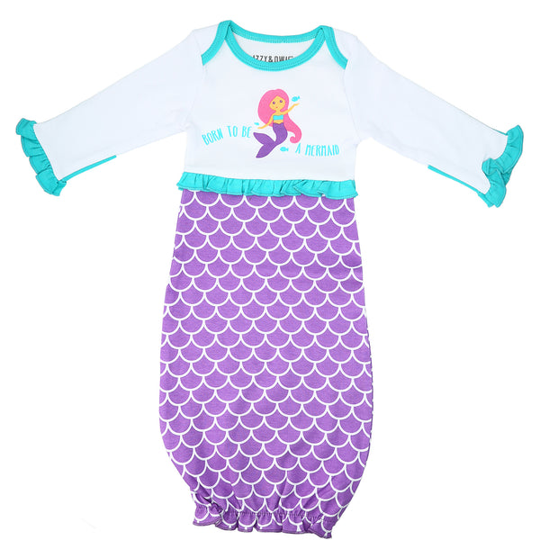 pavilion gift company Mystical Mermaid 0-3 Months Gown with Mitten Cuffs
