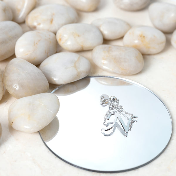 Pavilion Gift Company N Adjustable Rhodium Plated Monogram Ring