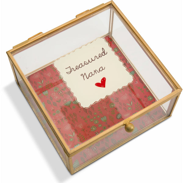pavilion gift company Nana 4.25" x 4.25" Glass Keepsake Box