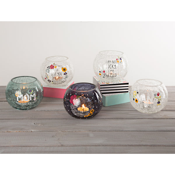 Pavilion Gift Company Nana 5" Crackled Glass Votive Holder