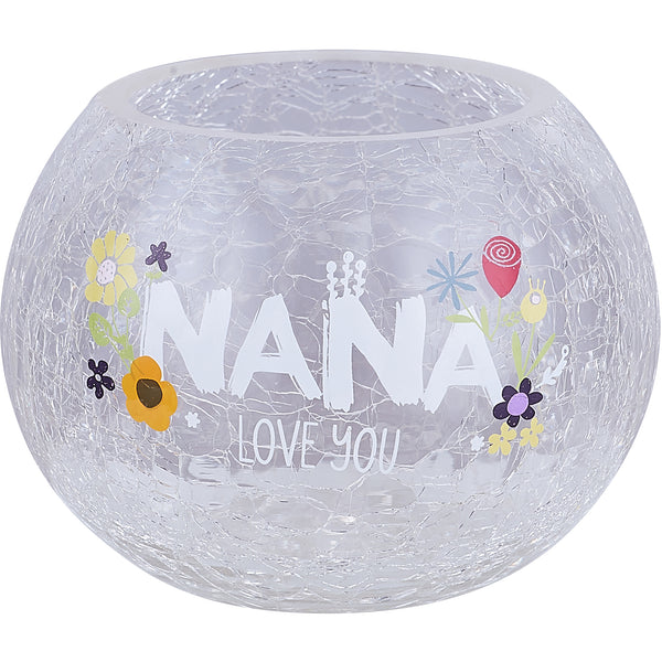 pavilion gift company Nana 5" Crackled Glass Votive Holder
