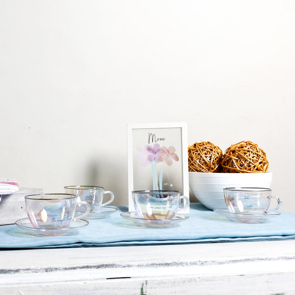 Pavilion Gift Company Nana 7 Oz Glass Teacup And Saucer