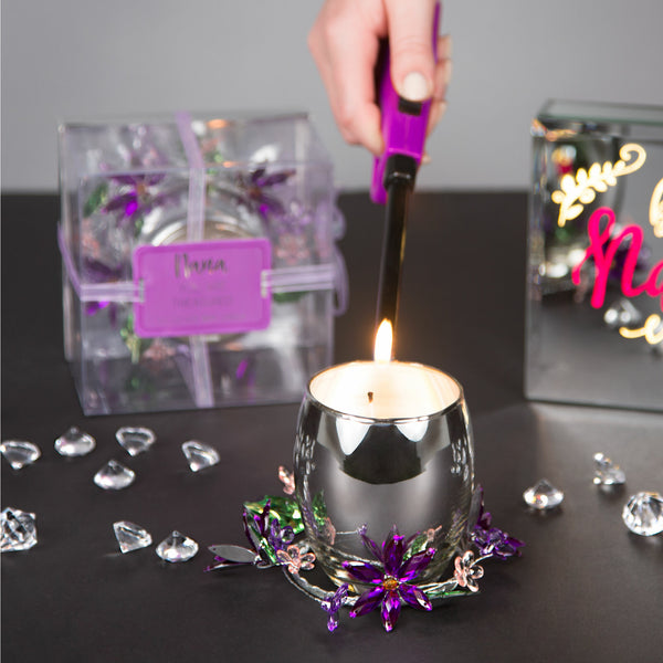 Pavilion Gift Company Nana Purple Flower 3.5 Oz 100% Soy Wax Candle Scent: Jasmine