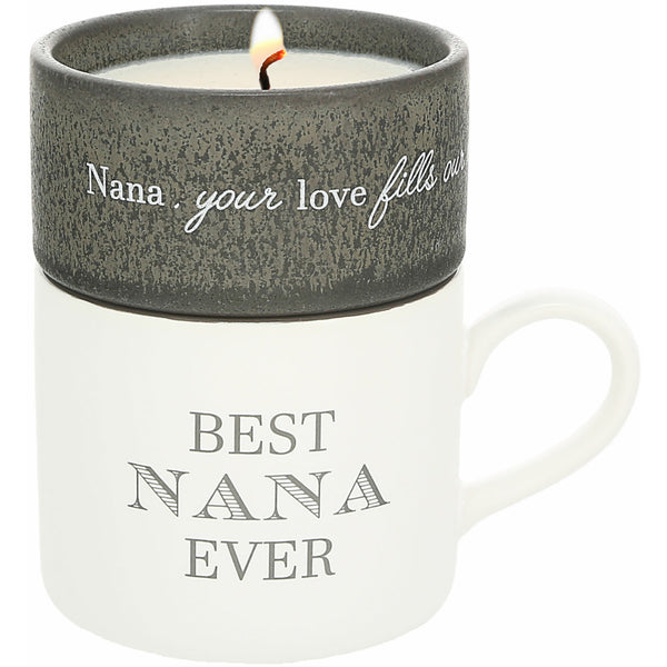 pavilion gift company Nana Stacking Mug and Candle Set 100% Soy Wax Scent: Tranquility