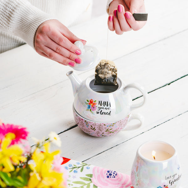 Pavilion Gift Company Nana Tea For One (14.5 Oz Teapot & 10 Oz Cup)