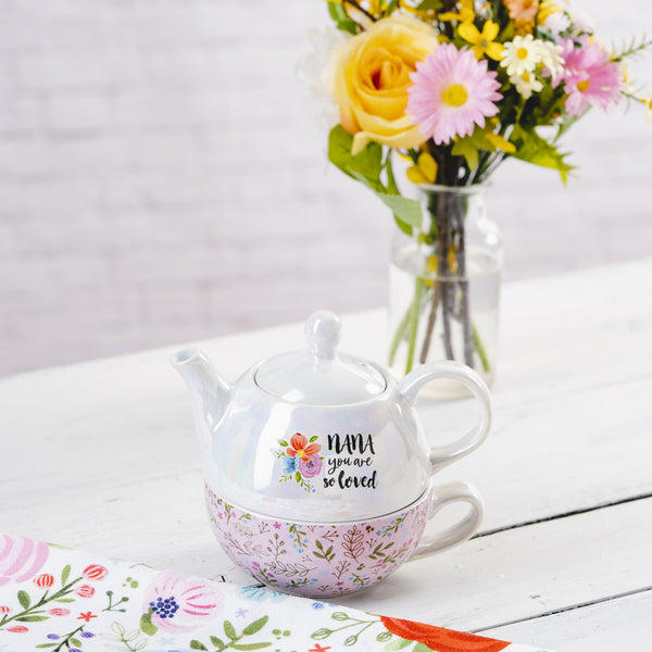 Pavilion Gift Company Nana Tea For One (14.5 Oz Teapot & 10 Oz Cup)