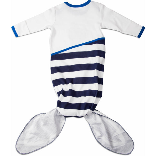 Pavilion Gift Company Navy And White Whale 0-9 Months Knotted Onesie