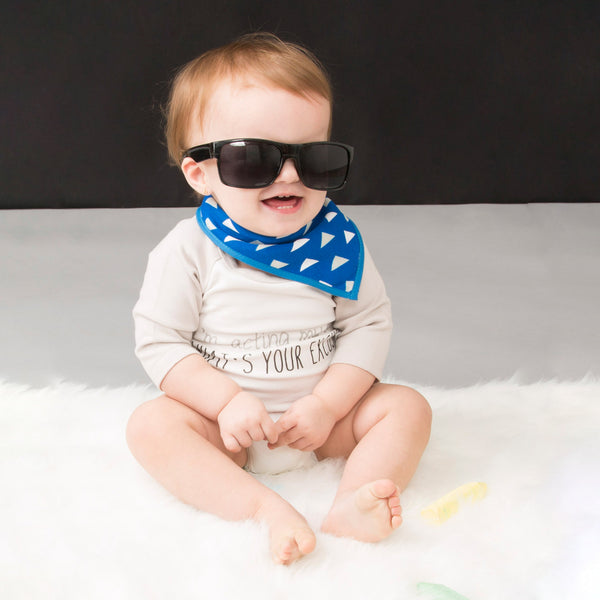 Pavilion Gift Company Navy Feed Me Reversible Handkerchief Bib