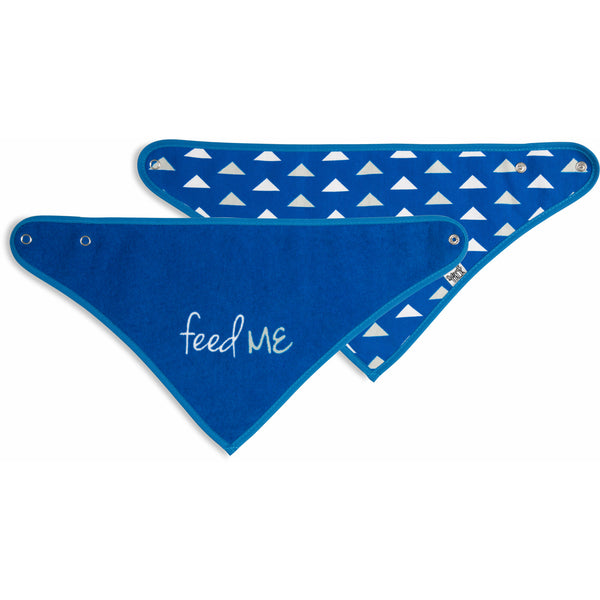 pavilion gift company Navy Feed Me Reversible Handkerchief bib