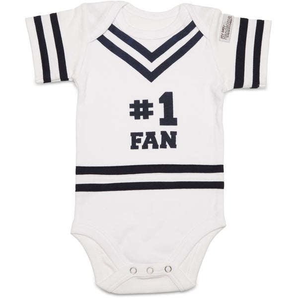 pavilion gift company Navy & White 0-6 Months Infant Onesie