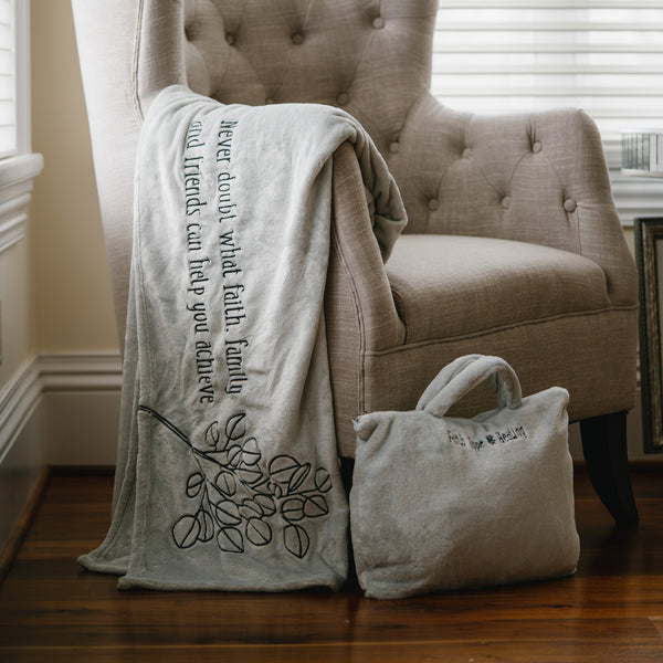 Pavilion Gift Company Never Doubt 50" X 60" Travel Blanket With Carry Case