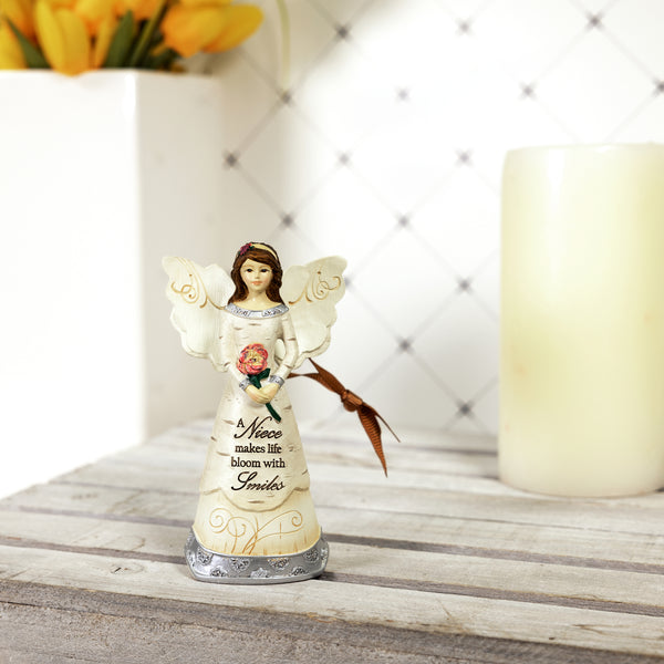 Pavilion Gift Company Niece 4.5" Angel Holding Flower Ornament