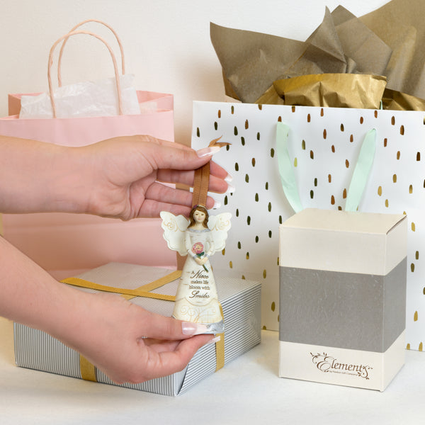 Pavilion Gift Company Niece 4.5" Angel Holding Flower Ornament