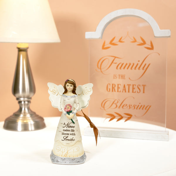Pavilion Gift Company Niece 4.5" Angel Holding Flower Ornament