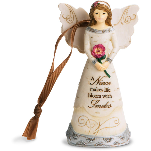 pavilion gift company Niece 4.5" Angel Holding Flower Ornament
