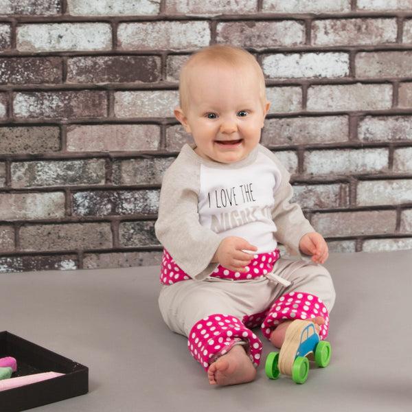 Pavilion Gift Company Night Life 6-12 Months 3/4 Length Gray Sleeve Onesie