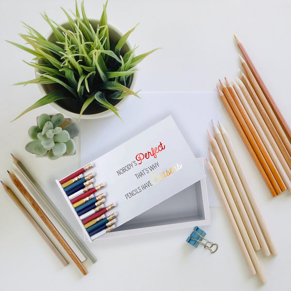 Pavilion Gift Company Nobody’s Perfect 8.75" X 4.5" MDF Teacher's Supply Box