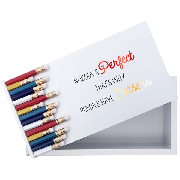 Pavilion Gift Company Nobody’s Perfect 8.75" X 4.5" MDF Teacher's Supply Box
