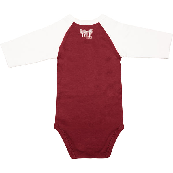 Pavilion Gift Company Not Allowed 6-12 Months 3/4 Length Sleeve Maroon Onesie
