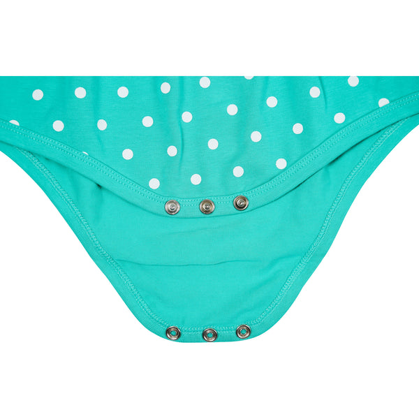 Pavilion Gift Company Not Allowed 6-12 Months White & Teal Romper With Headband