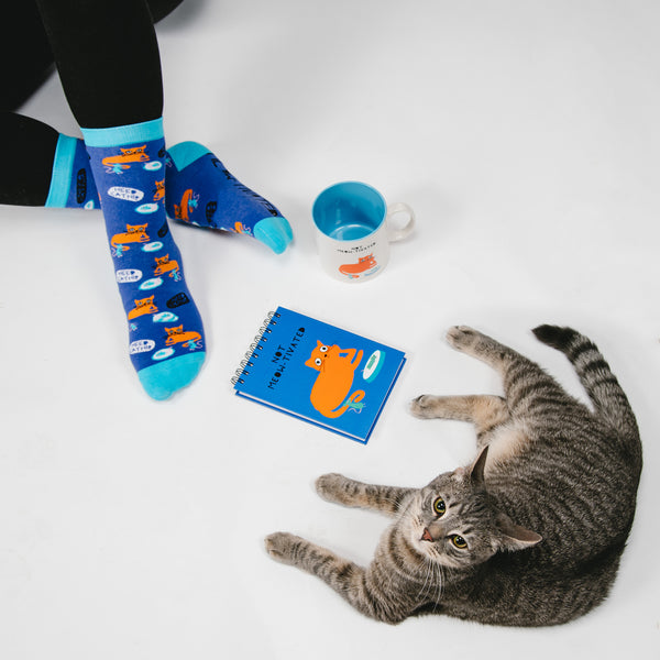 Pavilion Gift Company Not Meow-tivated S/M Unisex Cotton Blend Sock