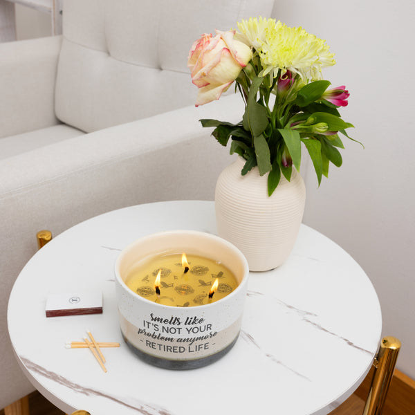 Pavilion Gift Company Not Your Problem 12 Oz - 100% Soy Wax Reveal Triple Wick Candle Scent: Tranquility