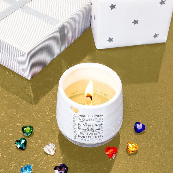 Pavilion Gift Company November 11 Oz - 100% Soy Wax Reveal Candle With Birthstone Scent: Tranquility
