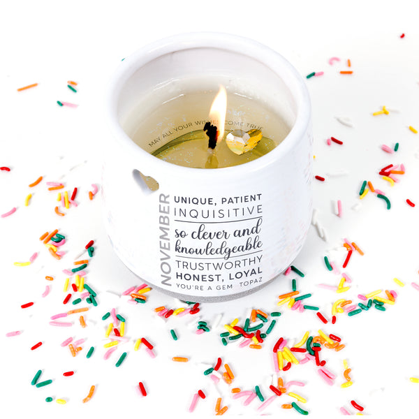 Pavilion Gift Company November 11 Oz - 100% Soy Wax Reveal Candle With Birthstone Scent: Tranquility
