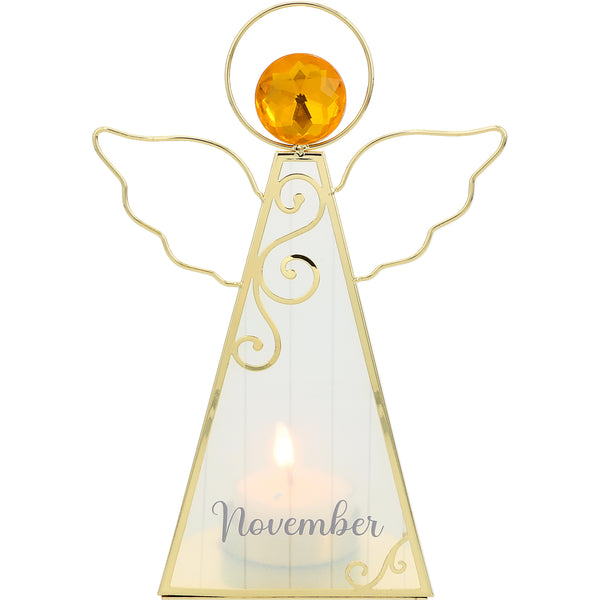 pavilion gift company November 6.5" Monthly Angel Tea Light Holder