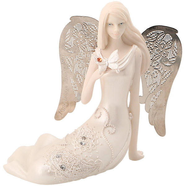 pavilion gift company November Birthstone Angel 3.5" November Angel with Yellow Topaz Butterfly