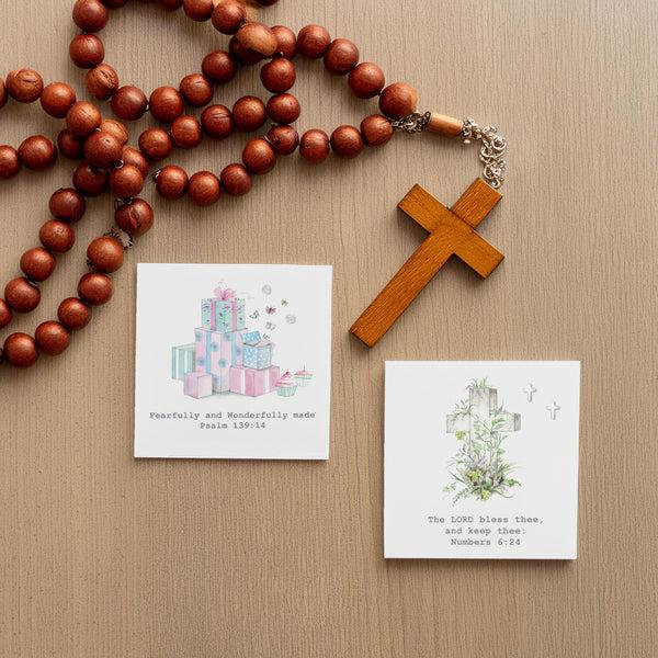 Pavilion Gift Company Numbers 6:24 7mm Sterling Silver Cross Stud Earrings