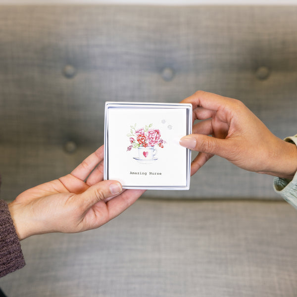 Pavilion Gift Company Nurse 5mm Sterling Silver Cubic Zirconia Stud Earrings