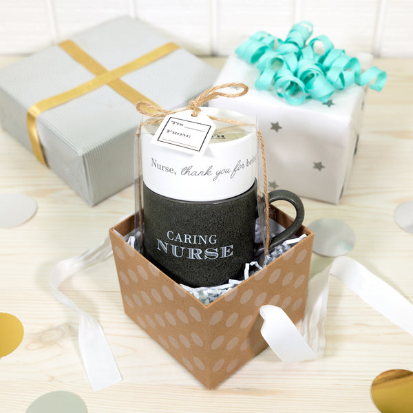 Pavilion Gift Company Nurse Stacking Mug And Candle Set 100% Soy Wax Scent: Tranquility