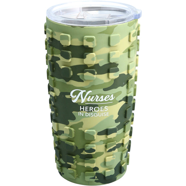 pavilion gift company Nurses 20 oz Travel Tumbler with 3D Silicone Wrap
