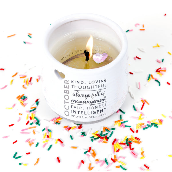 Pavilion Gift Company October 11 Oz - 100% Soy Wax Reveal Candle With Birthstone Scent: Tranquility