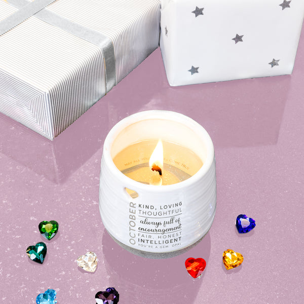 Pavilion Gift Company October 11 Oz - 100% Soy Wax Reveal Candle With Birthstone Scent: Tranquility