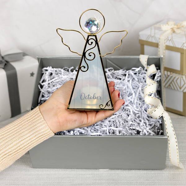 Pavilion Gift Company October 6.5" Monthly Angel Tea Light Holder