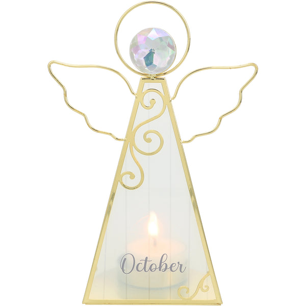 pavilion gift company October 6.5" Monthly Angel Tea Light Holder